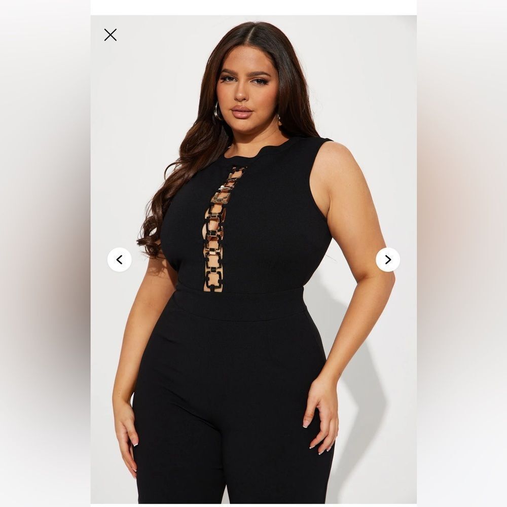 NWT - Fashion Nova Brooklyn Jumpsuit - Black - Size 2X - Picture 5 of 6